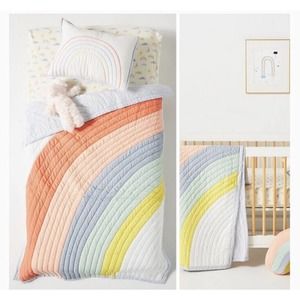 Anthropologie Meri Meri Rainbow Toddler Kids’ Quilt Bedding